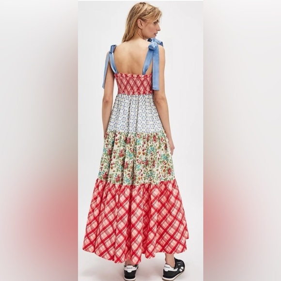 FREE PEOPLE Bluebell Mixed Print Cotton Maxi Dress - Picture 7 of 17